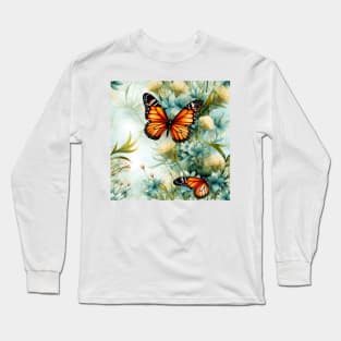 Monarch Butterflies Watercolor 16 Long Sleeve T-Shirt